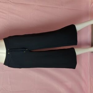 Lauren Ralph Lauren Black Label Dark Blue Wide Leg Drawstring Luxe Crop Pants XS
